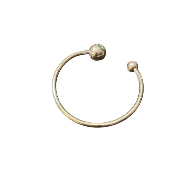 Sterling Silver flexible Adjustable Bangle Cuff Bracelet Dual Ball Ends - Picture 2 of 6